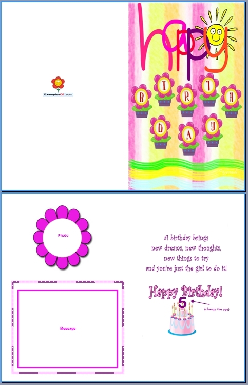 Example of Kids Card:Flowery Birthday